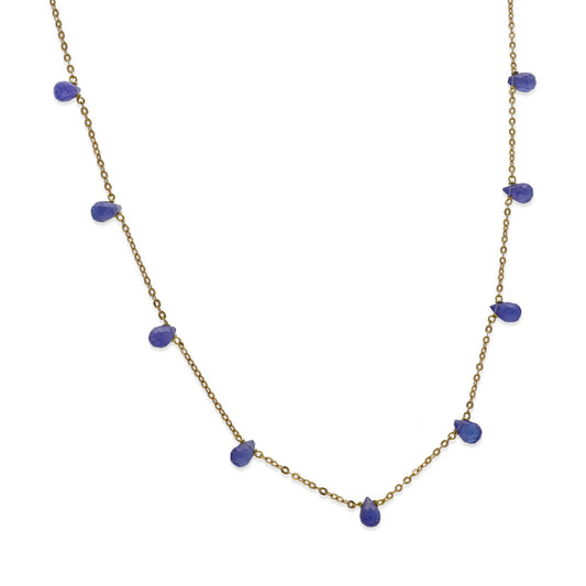 Gargantilla Jardín en Oro de Ley 18K con Zafiros