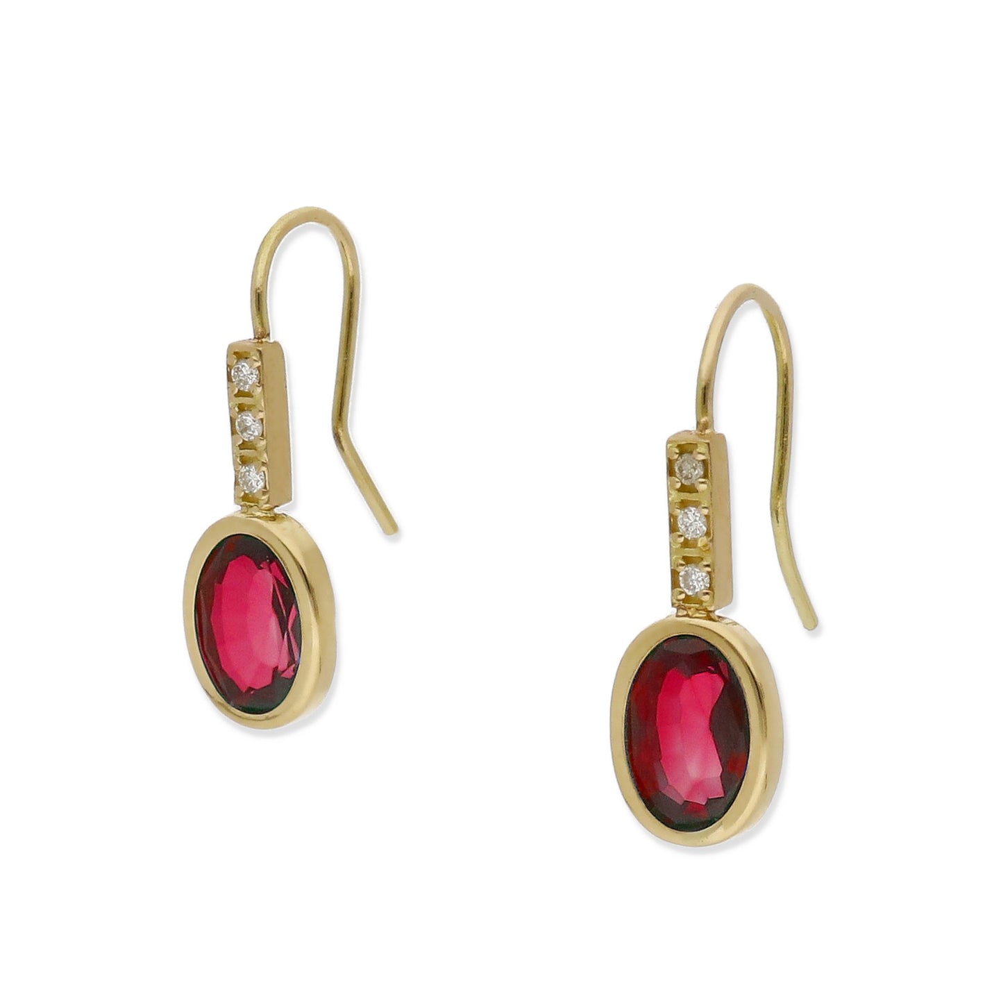 Pendientes Margo en Oro de Ley 18K con Rubíes y Diamantes
