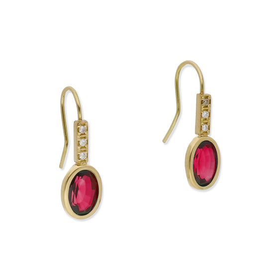 Pendientes Margo en Oro de Ley 18K con Rubíes y Diamantes