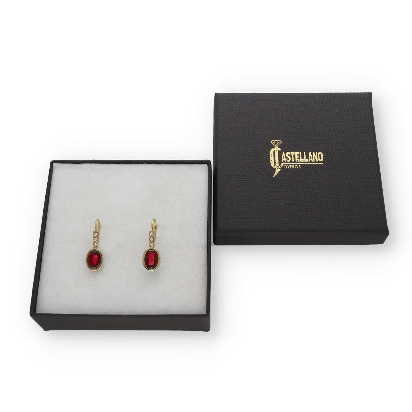 Pendientes Margo en Oro de Ley 18K con Rubíes y Diamantes