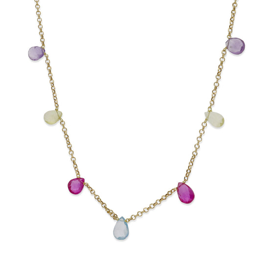 Gargantilla Lyn en Oro de 18K con Piedras Preciosas