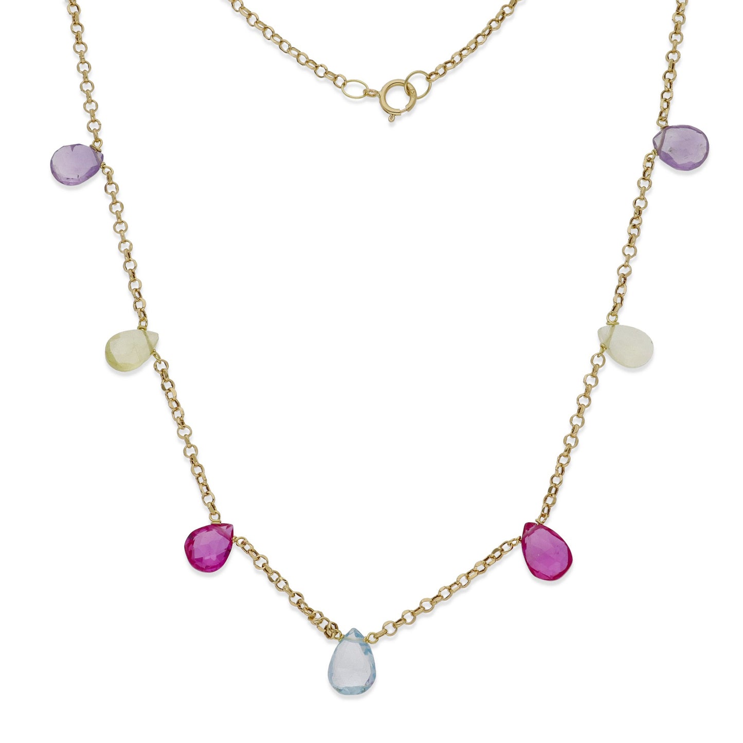 Gargantilla Lyn en Oro de 18K con Piedras Preciosas