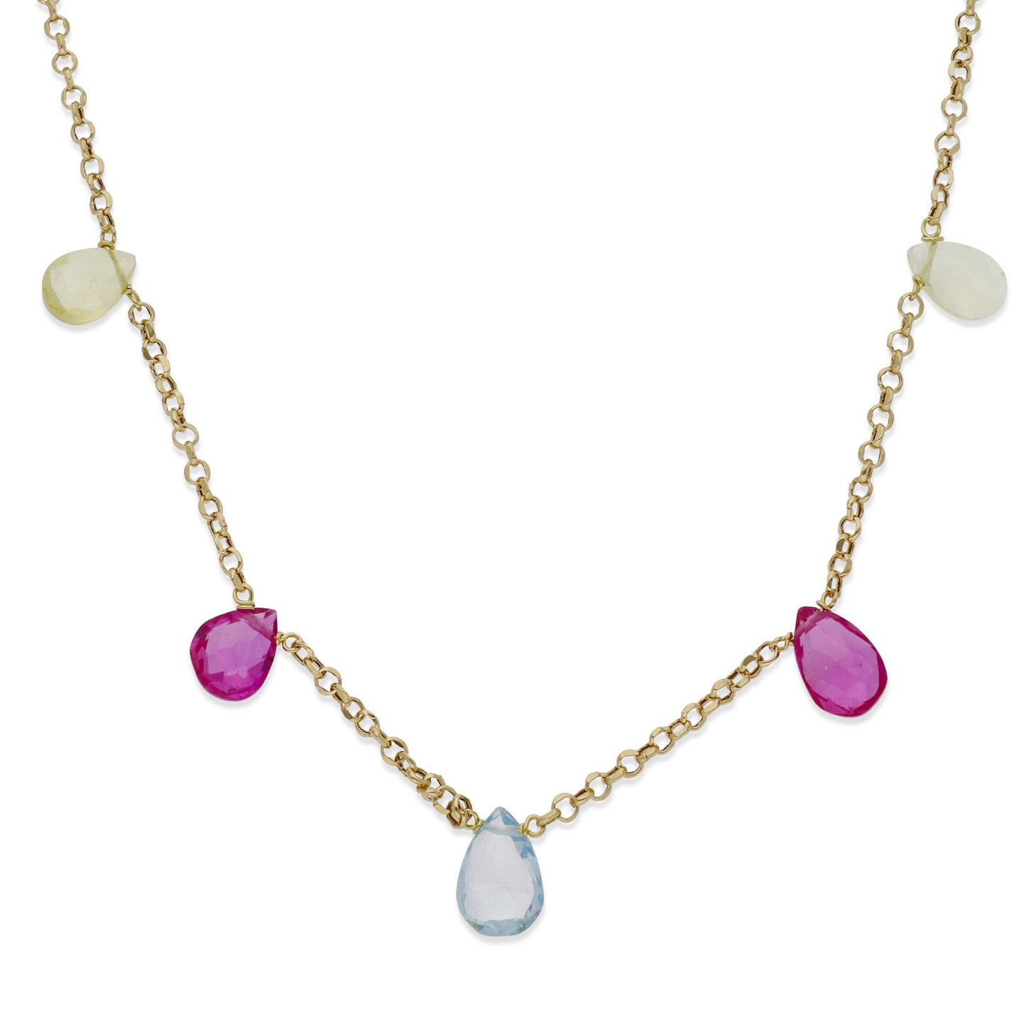 Gargantilla Lyn en Oro de 18K con Piedras Preciosas