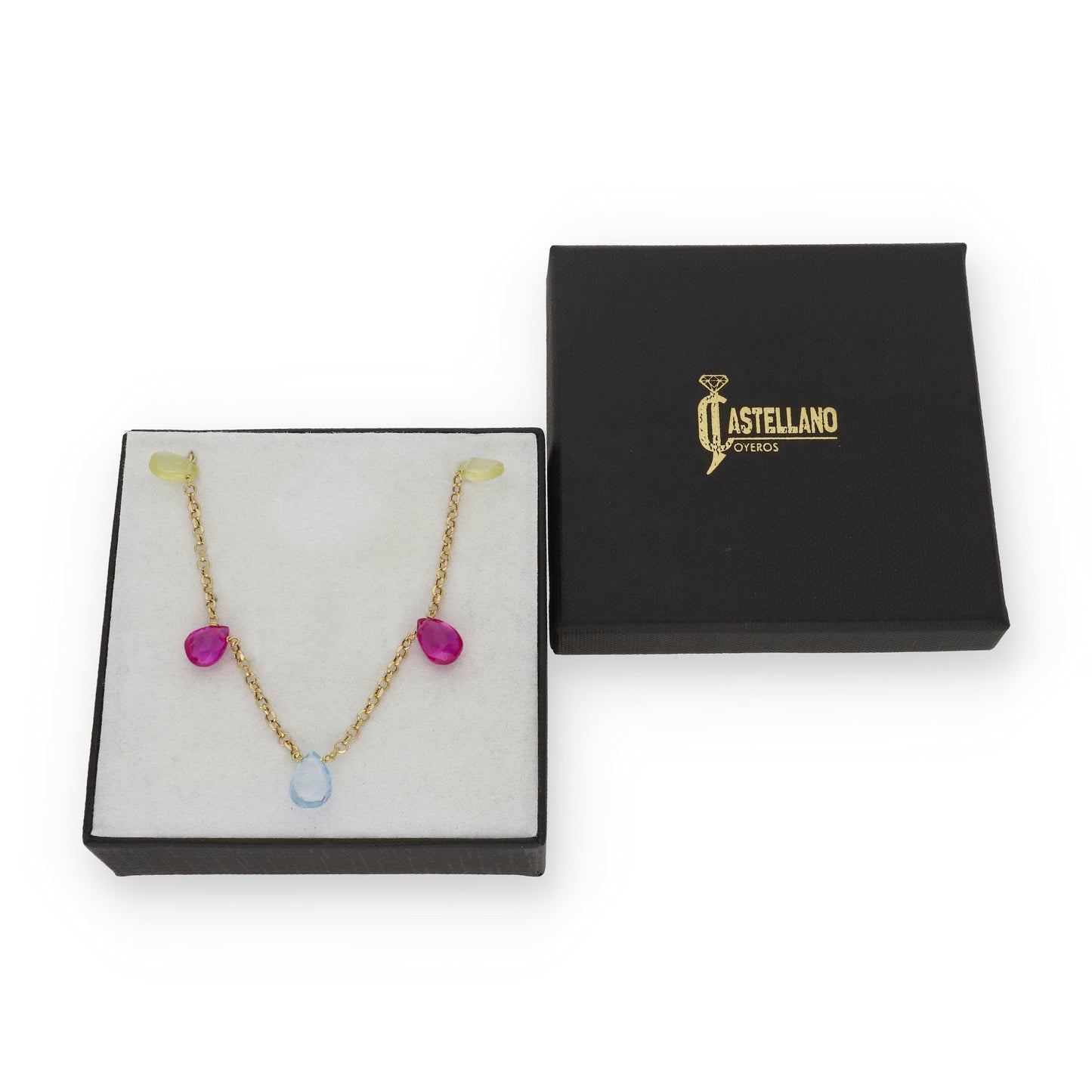 Gargantilla Lyn en Oro de 18K con Piedras Preciosas
