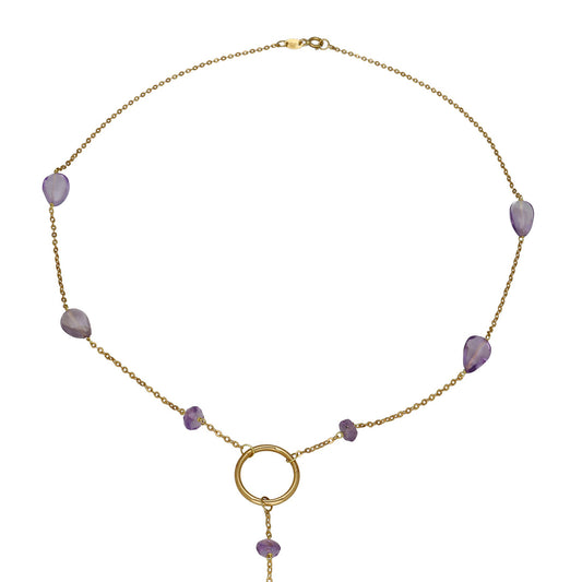 Gargantiia Boreal en Oro de Ley 18K con Aro y Amatistas