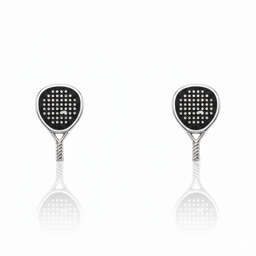 Pendientes Pala de Pádel en Plata de Ley 925