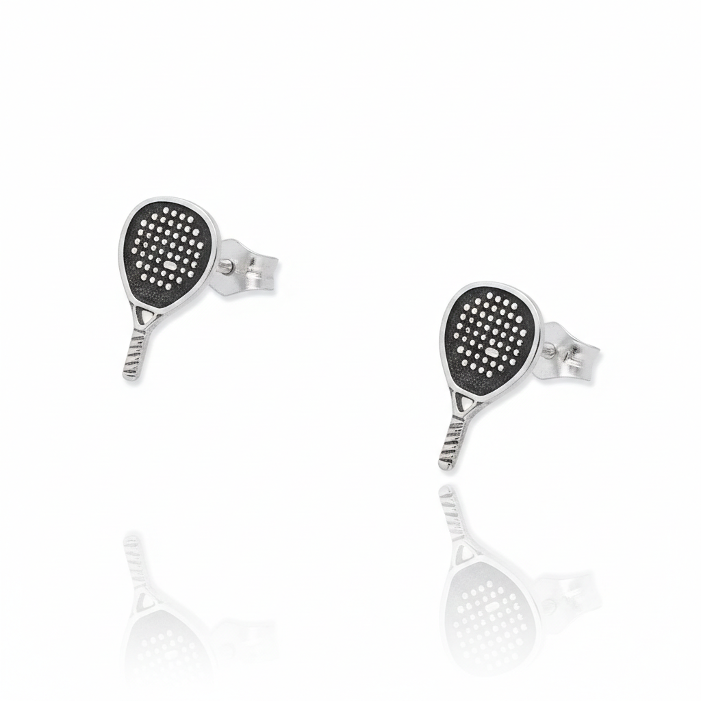 Pendientes Pala de Pádel en Plata de Ley 925