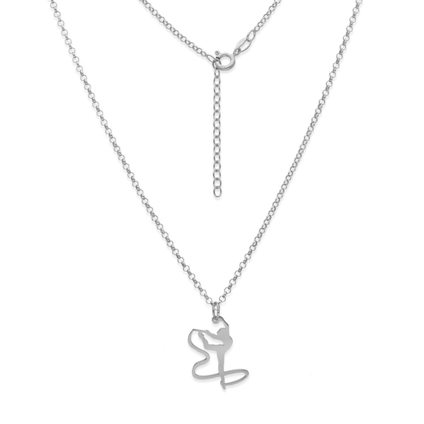 Collar con Colgante de Gimnasia Artística en Plata de Ley 925