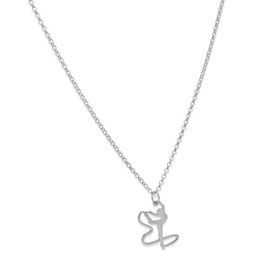 Collar con Colgante de Gimnasia Artística en Plata de Ley 925