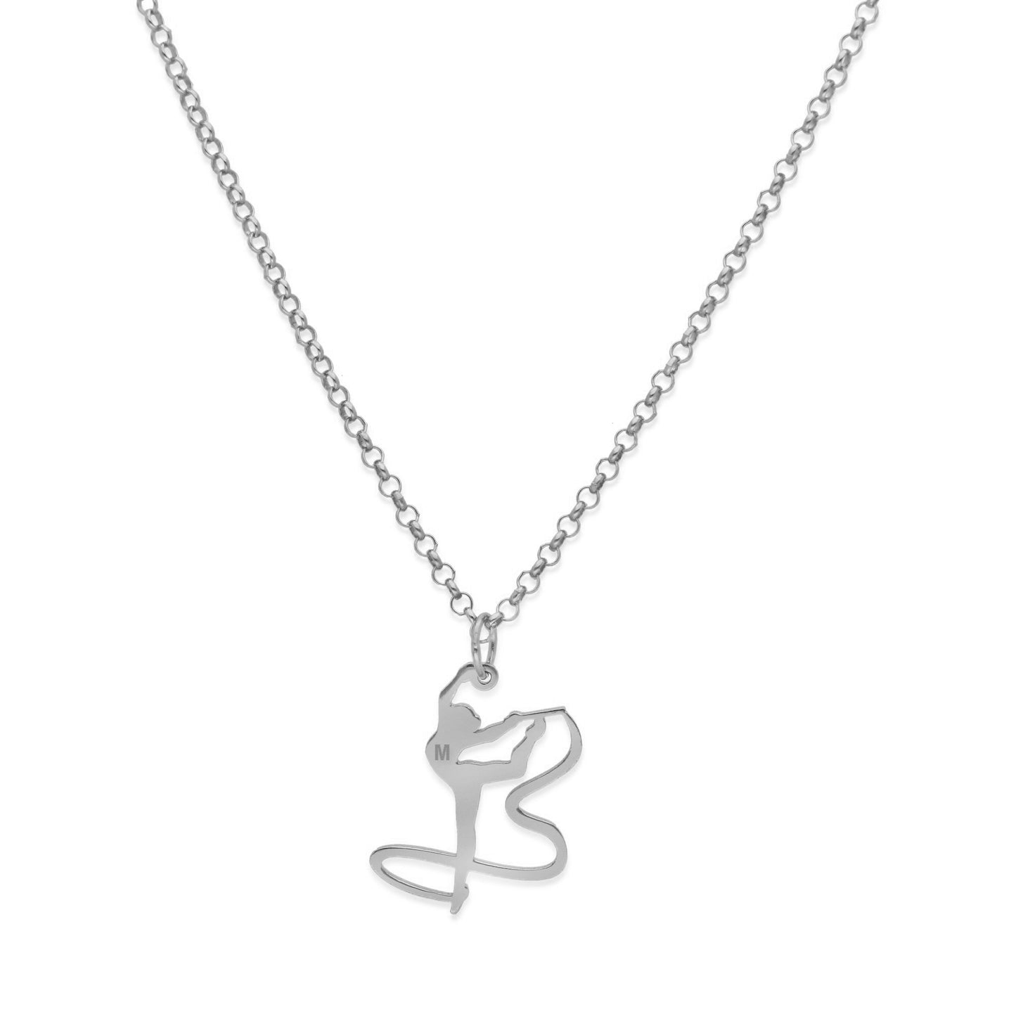 Collar con Colgante de Gimnasia Artística en Plata de Ley 925