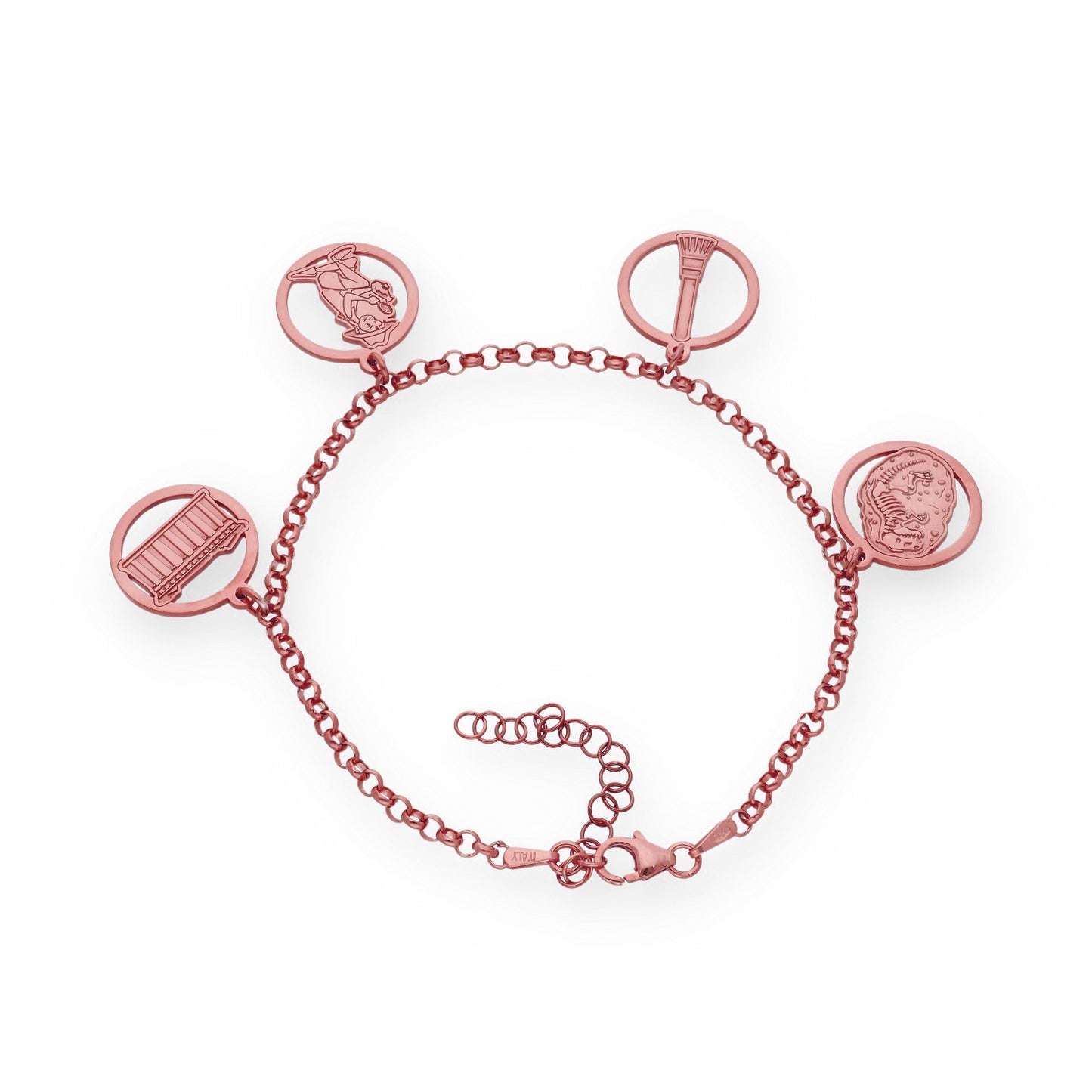 Pulsera Charms de  Arqueología en Plata Bañada en Oro Rosa 18K