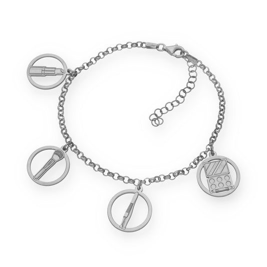 Pulsera Charms de Esteticista en Plata de Ley 925