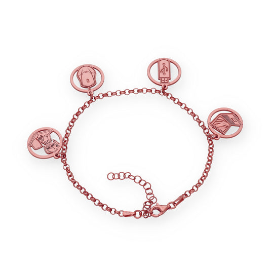 Pulsera Charms de Informática en Plata Bañada en Oro Rosa 18K