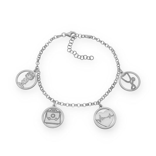 Pulsera Charms de Médico en Plata de Ley 925