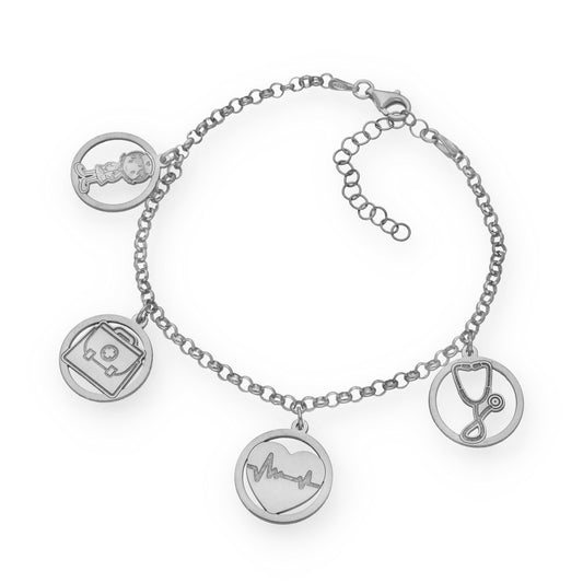 Pulsera Charms de Médico en Plata de Ley 925
