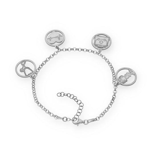 Pulsera Charms de Médico en Plata de Ley 925