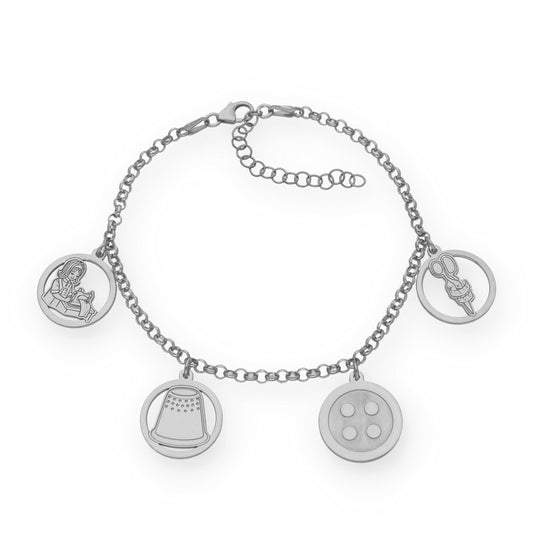 Pulsera Charms de Modista en Plata de Ley 925