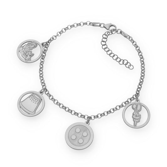 Pulsera Charms de Modista en Plata de Ley 925