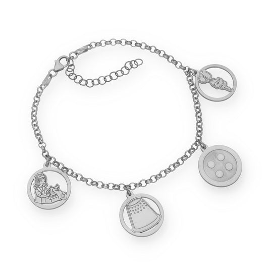 Pulsera Charms de Modista en Plata de Ley 925