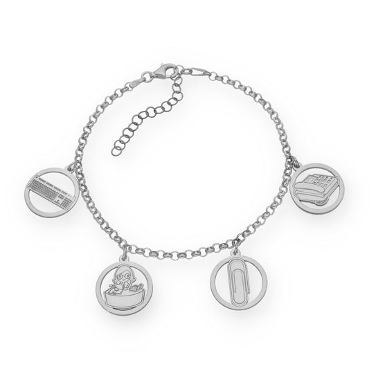 Pulsera Charms de Oficinista en Plata de Ley 925