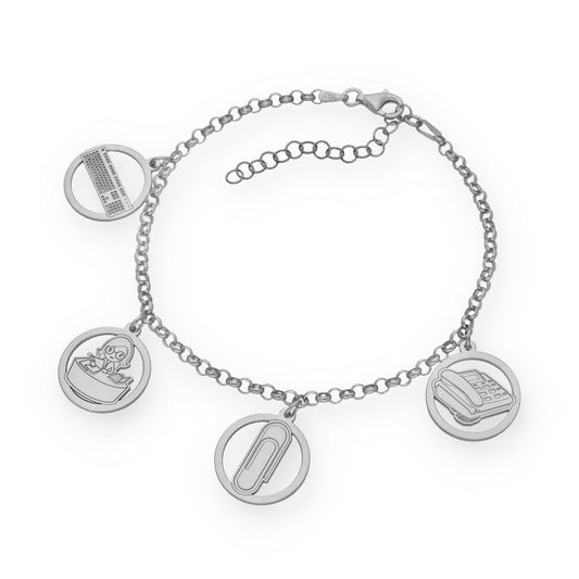Pulsera Charms de Oficinista en Plata de Ley 925