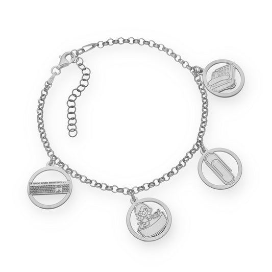 Pulsera Charms de Oficinista en Plata de Ley 925