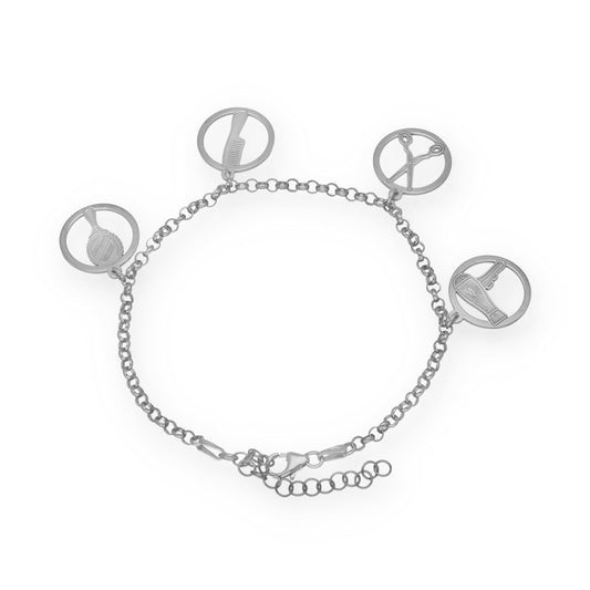 Pulsera Charms de Peluquería en Plata de Ley 925