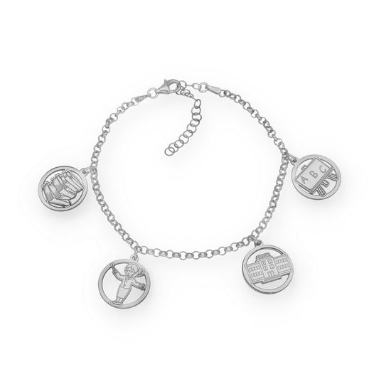 Pulsera Charms de Profesora en Plata de Ley 925