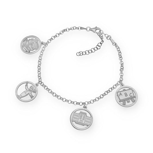 Pulsera Charms de Profesora en Plata de Ley 925