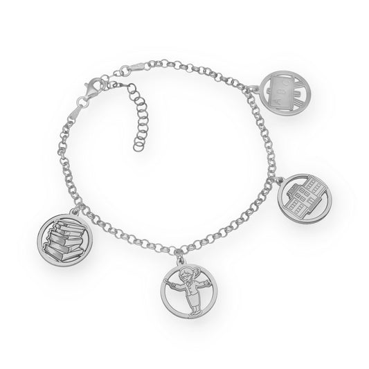 Pulsera Charms de Profesora en Plata de Ley 925