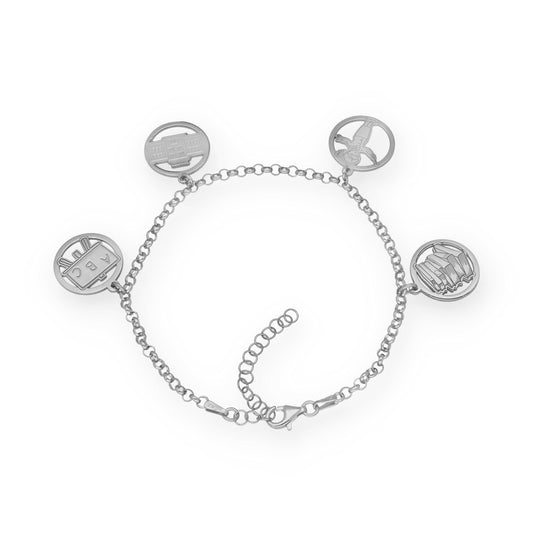 Pulsera Charms de Profesora en Plata de Ley 925