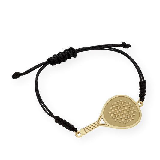 Pulsera Macramé Pala de Pádel en Plata de Ley 925 Bañada en Oro de 18K