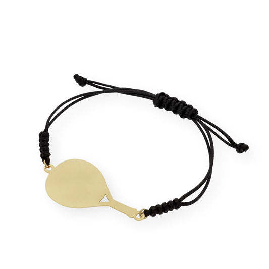 Pulsera Macramé Pala de Pádel en Plata de Ley 925 Bañada en Oro de 18K