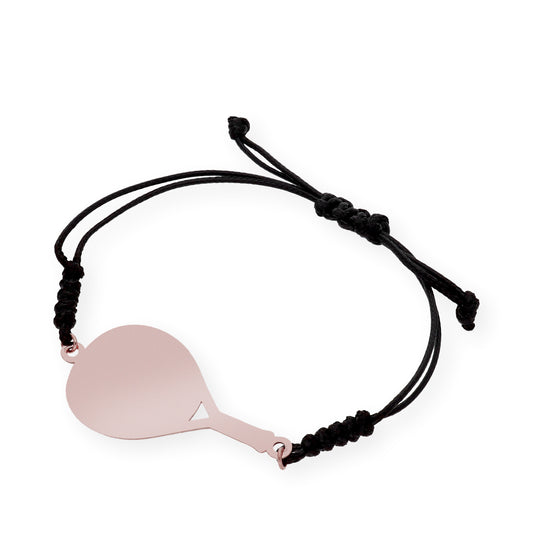 Pulsera Macramé Pala de Pádel en Plata de Ley 925 Bañada en Oro Rosa de 18K