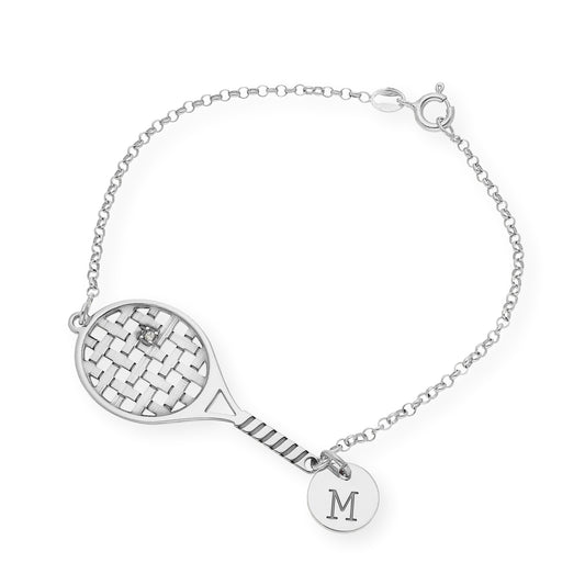 Pulsera Raqueta de Tenis con Circonita en Plata de Ley 925