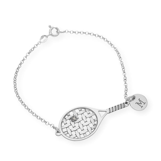 Pulsera Raqueta de Tenis con Circonita en Plata de Ley 925