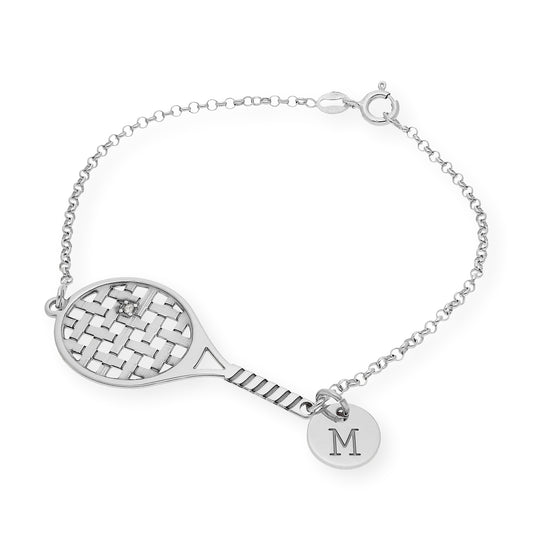 Pulsera Raqueta de Tenis con Circonita en Plata de Ley 925
