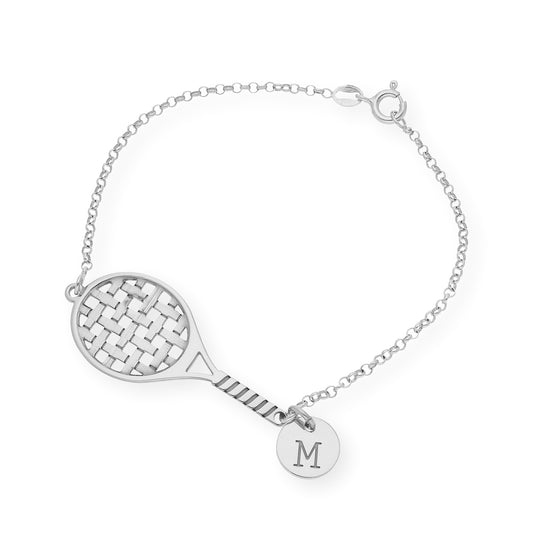 Pulsera Raqueta de Tenis en Plata de Ley 925