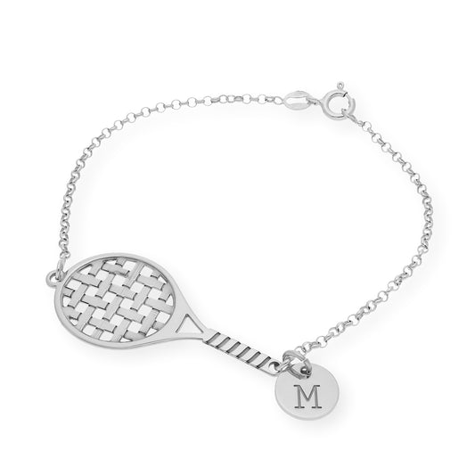 Pulsera Raqueta de Tenis en Plata de Ley 925