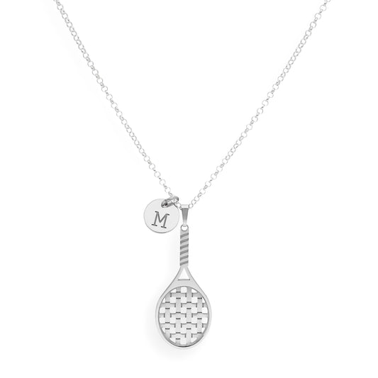 Collar con Colgante Raqueta de Tenis en Plata de Ley 925