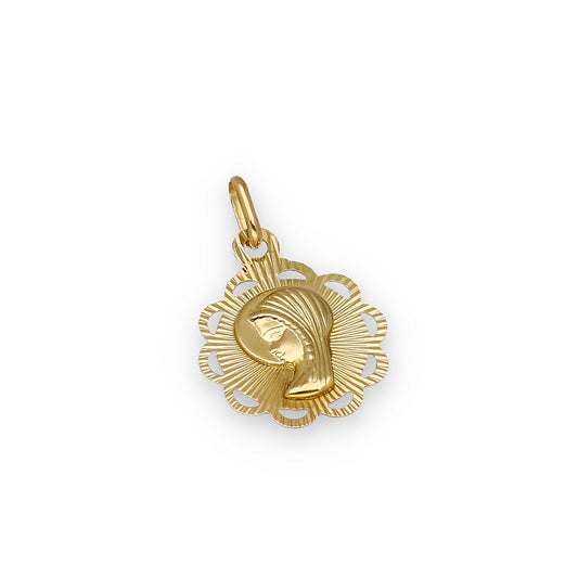 Medalla Virgen Niña en Oro 18K Redonda