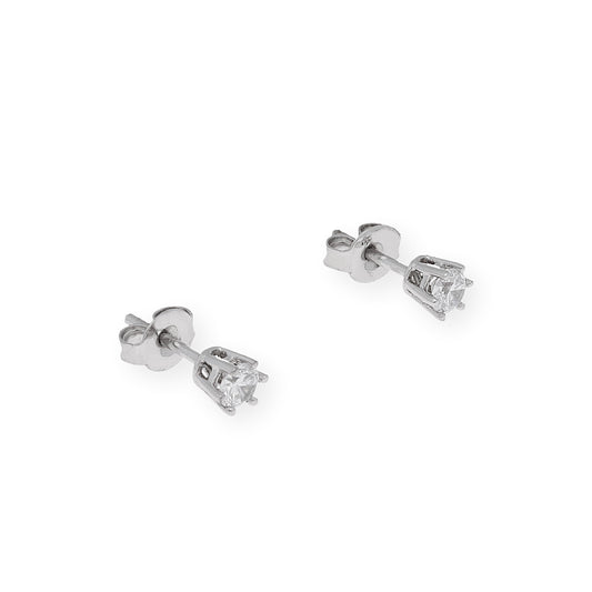 Pendientes de Compromiso con Diamantes Certificados y Oro Blanco 18k 6 Garras