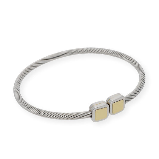 Pulsera Rígida en Acero y Oro de ley 18k