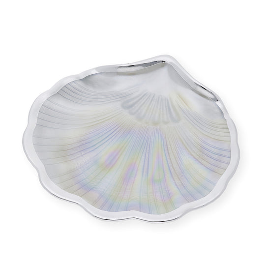 Concha de Bautismo Cristal Nacarado filo plata