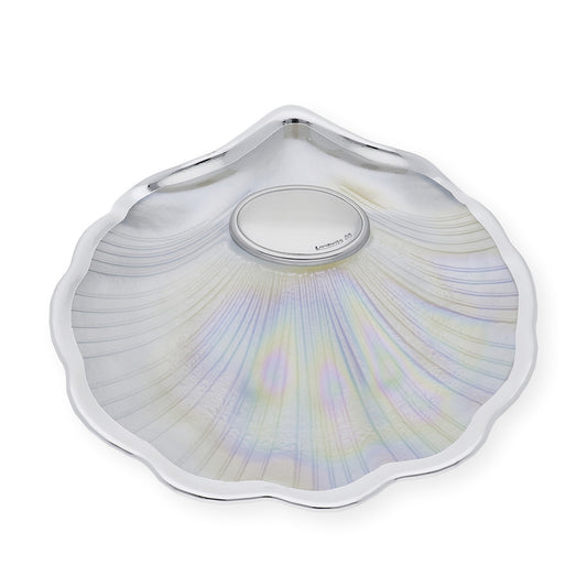 Concha de Bautismo Cristal Nacarado filo plata
