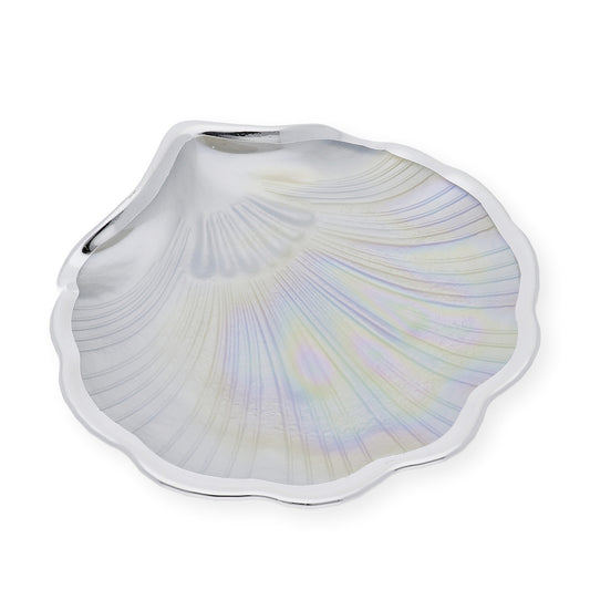 Concha de Bautismo Cristal Nacarado filo plata