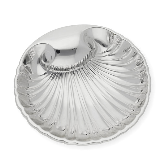 Concha de bautismo Alpaca plateada "redonda gallonada"