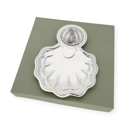 Concha de bautismo en alpaca plateada "soledad"