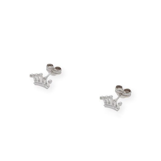 Pendientes Corona Oro Blanco y Diamantes