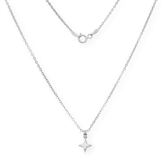 Collar con Colgante Estrella Mini Oro Blanco y Diamantes